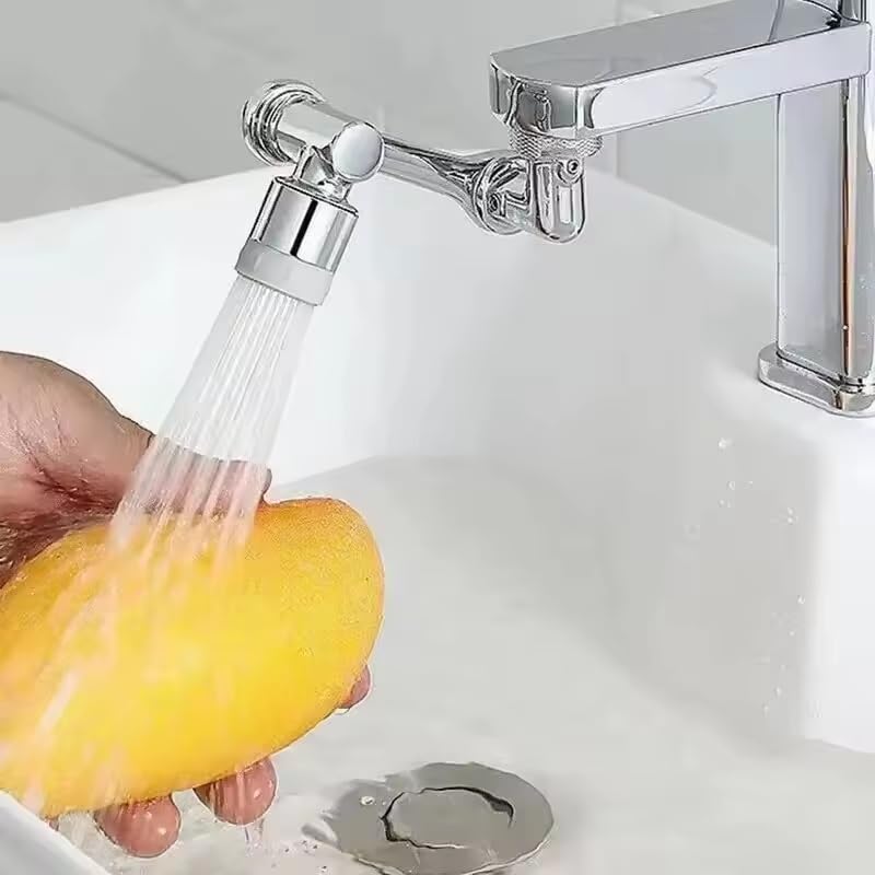 Stainless Steel 1080 Rotating Splash Filter Faucet Extender Dual Rotation Function Faucet Universal Extender Spray Head Anti Faucet Extender Bathroom Sink Sprayer Faucet [ 11x6x5 CM ]