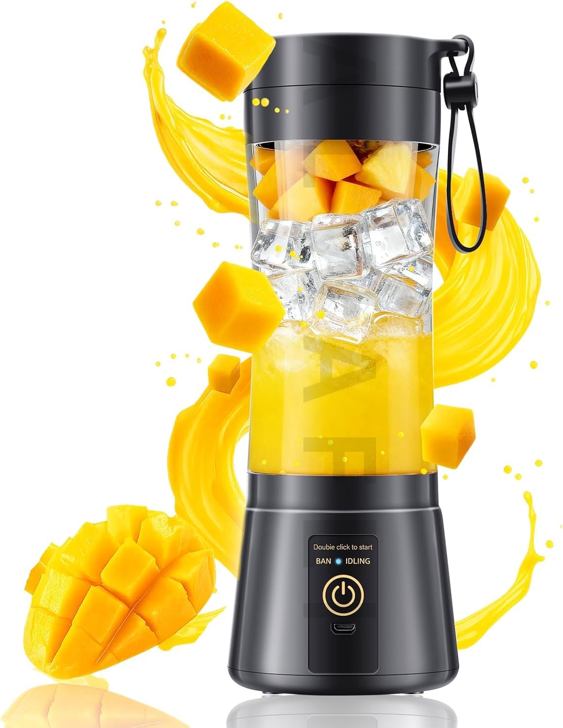 Portable Blender, Mini Personal Blender Bottles for shakes and smoothies, Cordless with USB Rechargeable To Go Mixer Electric juicer Cup for Fruit Juice Protein mixes Travel Juice Maker