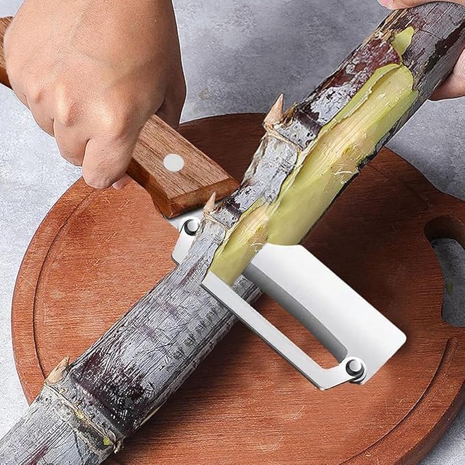 Multi-Functional Stainless Steel Vegetable Peeler with Wooden Handle & Bottle Opener