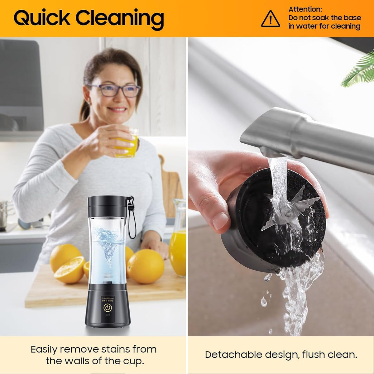 Portable Blender, Mini Personal Blender Bottles for shakes and smoothies, Cordless with USB Rechargeable To Go Mixer Electric juicer Cup for Fruit Juice Protein mixes Travel Juice Maker