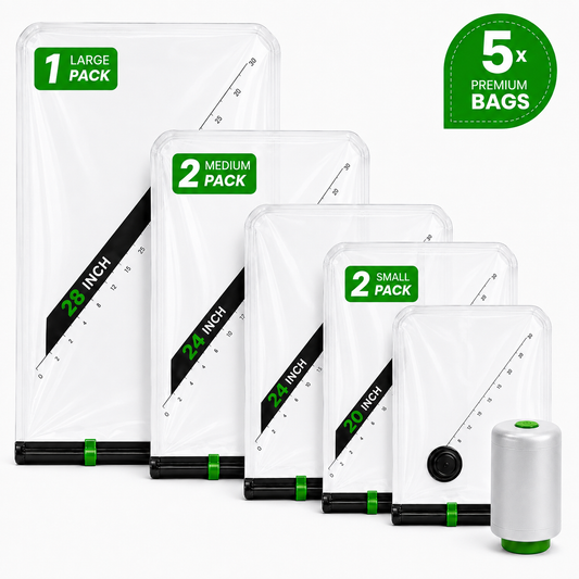 Vacuum Storage Bags With Pump - Pack of 5