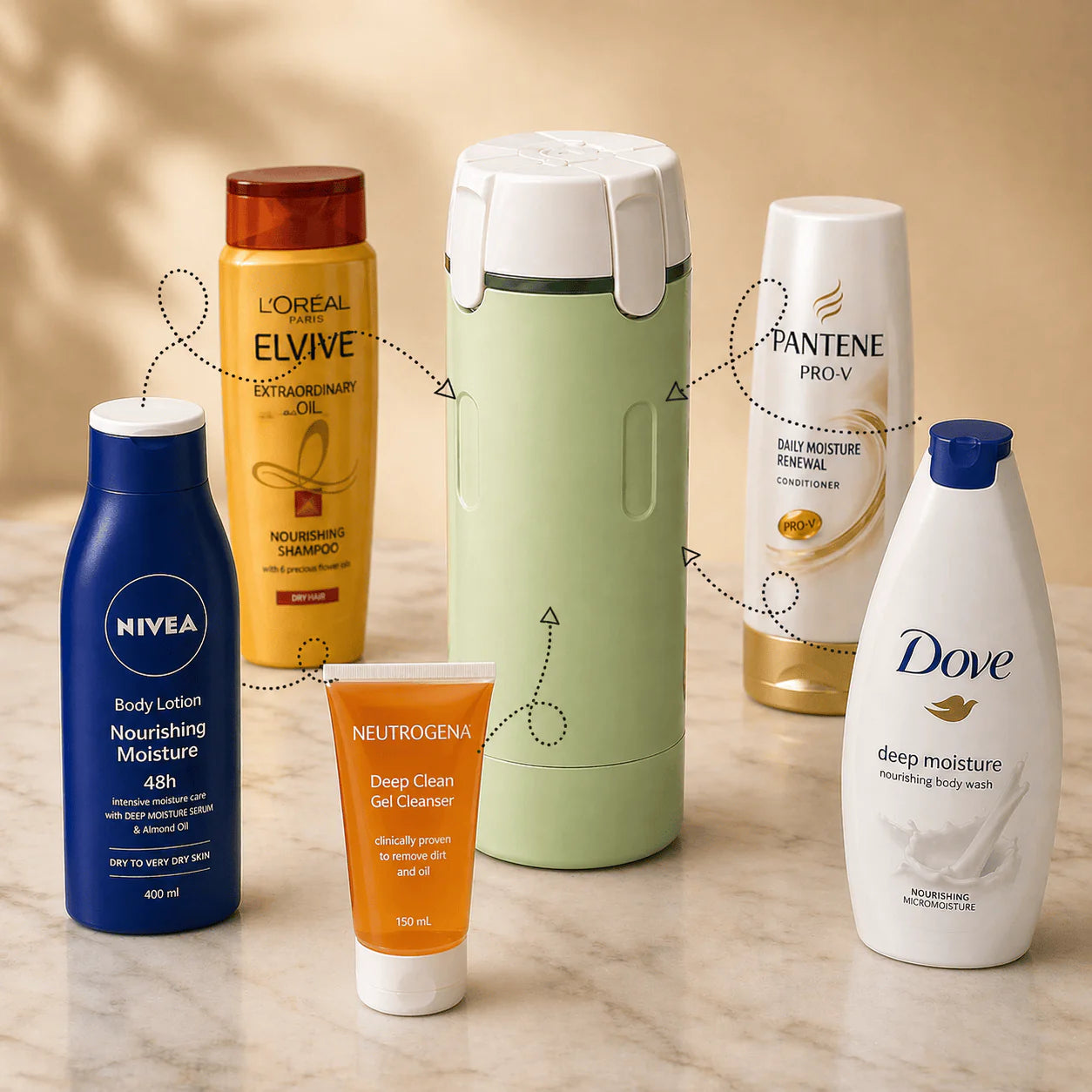 4 in 1 Travel Dispenser Bottle Set