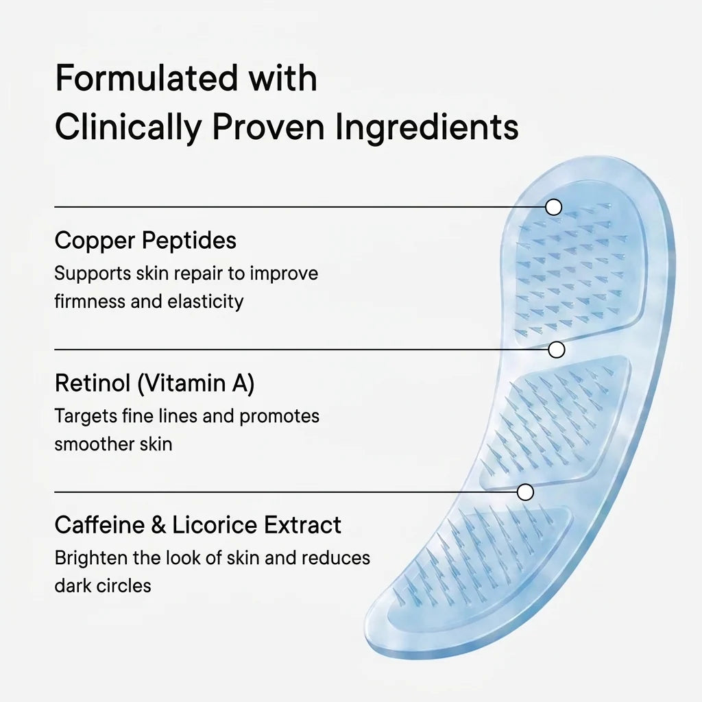 Korean Peptide-8 Micro-Infusion Eye Patches - For Eye Bags, Dark Circles and Fine Lines