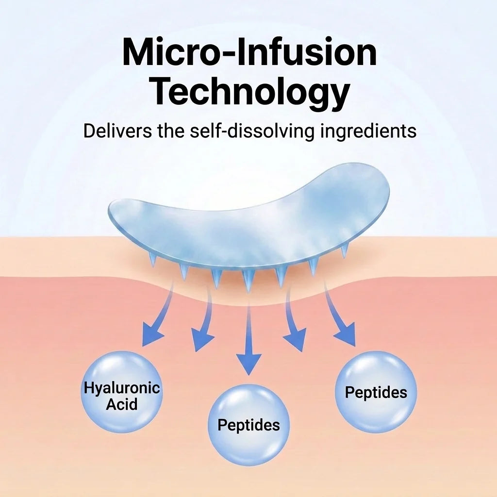Korean Peptide-8 Micro-Infusion Eye Patches - For Eye Bags, Dark Circles and Fine Lines