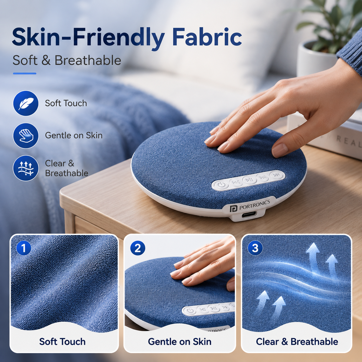 Portronics™ Pillow Pod - Sleep Speaker.